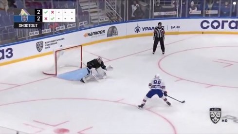 Kirill Marchenko takes the shootout attempt vs Daniil Tarasov