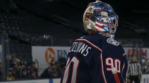 Columbus Blue Jackets goaltender Elvis Merzlikins 