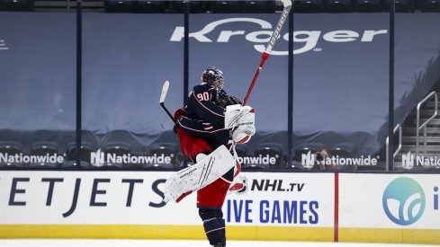 First Nationwide Arena hug of the new season.