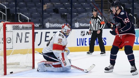 Alexandre Texier scored the game winner in a shootout for the Columbus Blue Jackets.
