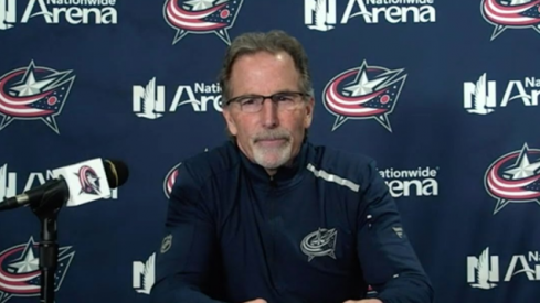 John Tortorella speaks to the assembled media after the Blue Jackets lost to the Blackhawks in OT, 6-5.