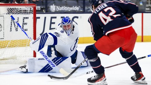 Alexandre Texier is robbed by Andrei Vasilevskiy