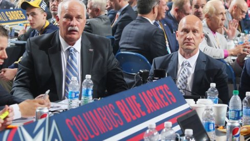 Jarmo Kekalainen and John Davidson at the NHL draft.