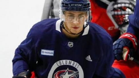 Yegor Chinakhov could be playing with Columbus on opening night. 