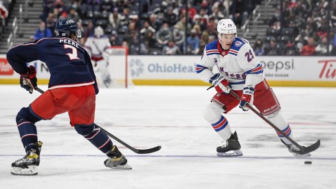 The New York Rangers skate against the Columbus Blue Jackets