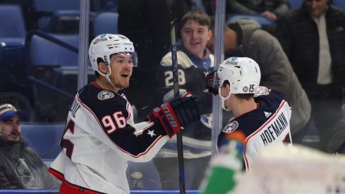 Jack Roslovic lit the lamp twice for the Columbus Blue Jackets in a 7-4 win over the Buffalo Sabres.