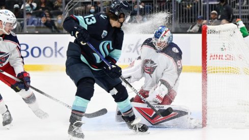 Elvis Merzlikins had a rough third period, but Jake Bean and the Blue Jackets were able to secure a Columbus victory.