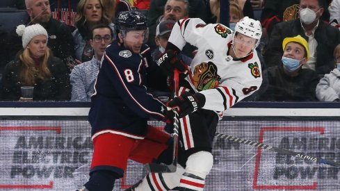 The Columbus Blue Jackets fell below .500 again Tuesday, falling 4-2 to the Chicago Blackhawks. 