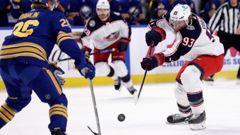 Jakub Voracek scored his second goal of the season just 16 seconds into overtime to give the Columbus Blue Jackets a 4-3 win over the Buffalo Sabres.