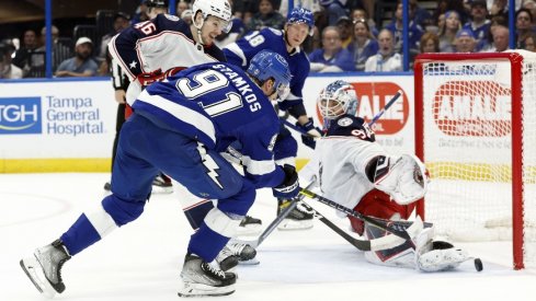 Steven Stamkos picked up a point on all four Tampa goals Tuesday night in their 4-1 win over Columbus.