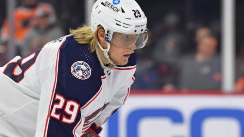 Columbus Blue Jackets' Patrik Laine against the Philadelphia Flyers at Wells Fargo Center.