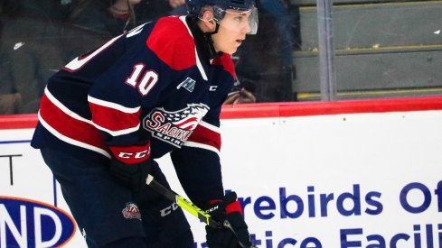 Pavel Mintyukov skates for the Saginaw Spirit.