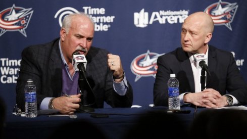 Blue Jackets President of Hockey Operations and Alternate Governor John Davidson with General Manager Jarmo Kekalainen.