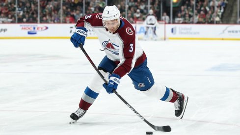 Former Blue Jackets defenseman Jack Johnson shoots the puck