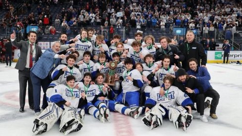 Olentangy Liberty celebrates winning the OHSAA state championship