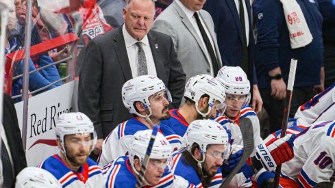 Gerard Gallant behind the bench with the New York Rangers
