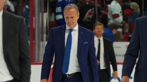 Tampa Bay Lightning head coach Jon Cooper comes off the ice after their loss to the Carolina Hurricanes at PNC Arena.