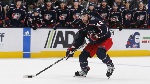 Erik Gudbranson skates for the Columbus Blue Jackets