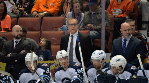 Pascal Vincent, then of the Winnipeg Jets, is now an assistant coach for the Columbus Blue Jackets 