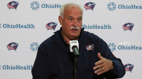 Columbus Blue Jackets president of hockey operations John Davidson addresses the media at Nationwide Arena.