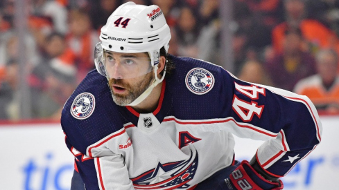 Columbus Blue Jackets defenseman Erik Gudbranson (44) against the Philadelphia Flyers at Wells Fargo Center.