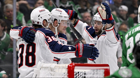 Five different Blue Jackets scored and Elvis was the #1 Star of the Night in Columbus' 5-1 win in Dallas on Tuesday over the Stars.