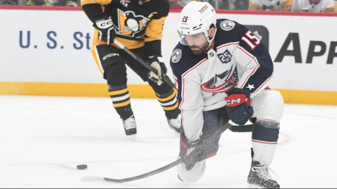 After coughing up a two-goal lead with just five minutes remaining, the Columbus Blue Jackets came up huge in a shootout to pick up a 5-4 win over the Penguins in Pittsburgh.