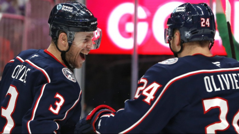Mathieu Olivier scored twice and Charlie Coyle had another three-point night as the CBJ hang on to defeat the Edmonton Oilers on Thursday night by a final of 5-4.