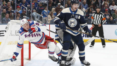 Zach Werenski's three-point night and goals by five different Blue Jackets bumped Columbus above the line in the playoff race Thursday night in their 6-3 win over the New York Rangers.