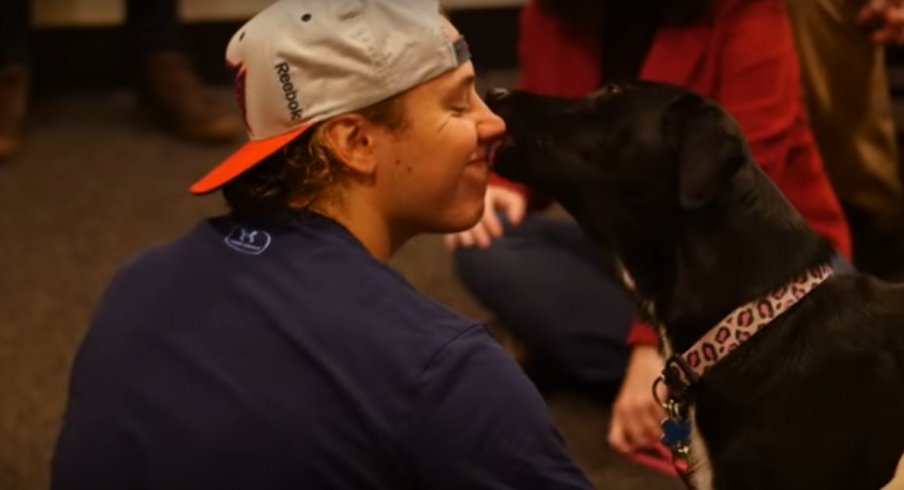 Cam Atkinson meets Cam the dog