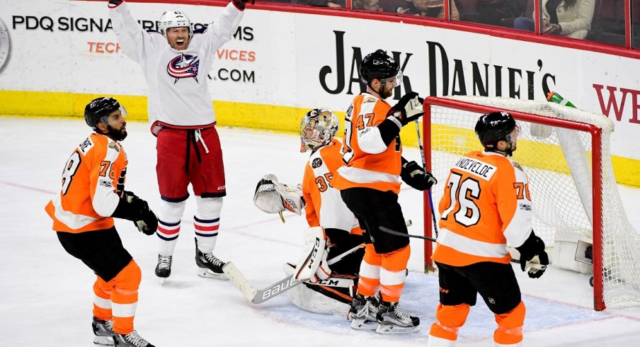 The CBJ beat the Flyers on March 13