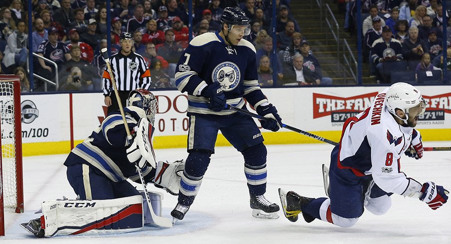 Bobrovsky with an Ovechkin screen