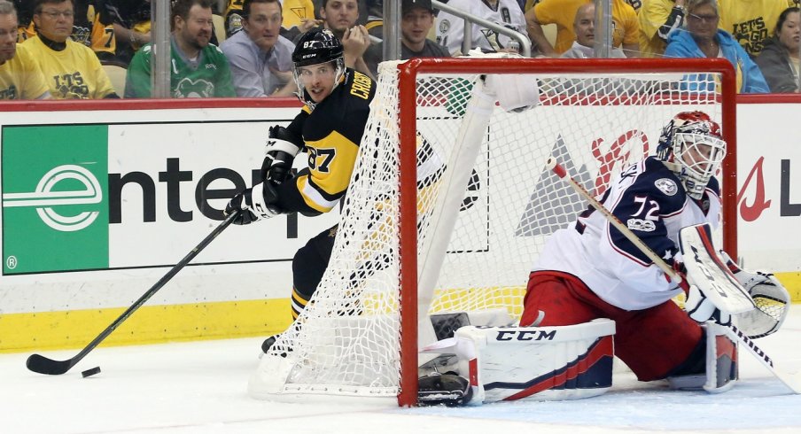 Sergei Bobrovsky was bested by Sidney Crosby and the Pens
