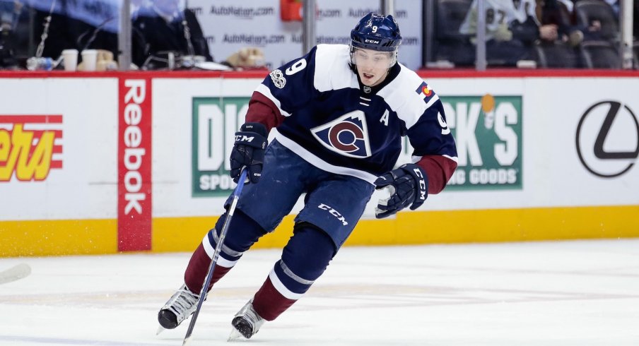 Matt Duchene skates the puck through the neutral zone