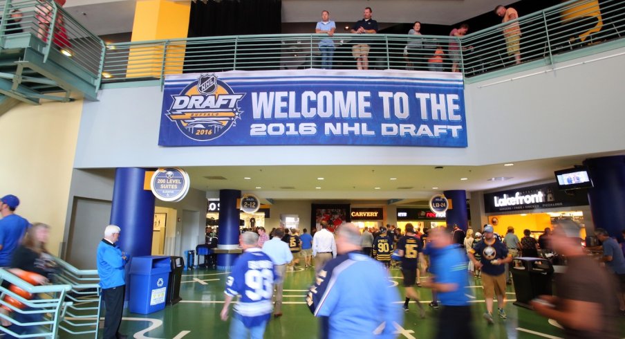Fans gather in the lobby at the 2016 NHL Entry Draft