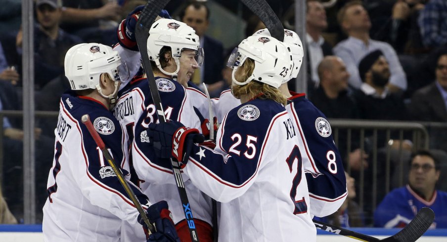 Josh Anderson, Matt Calvert and William Karlsson