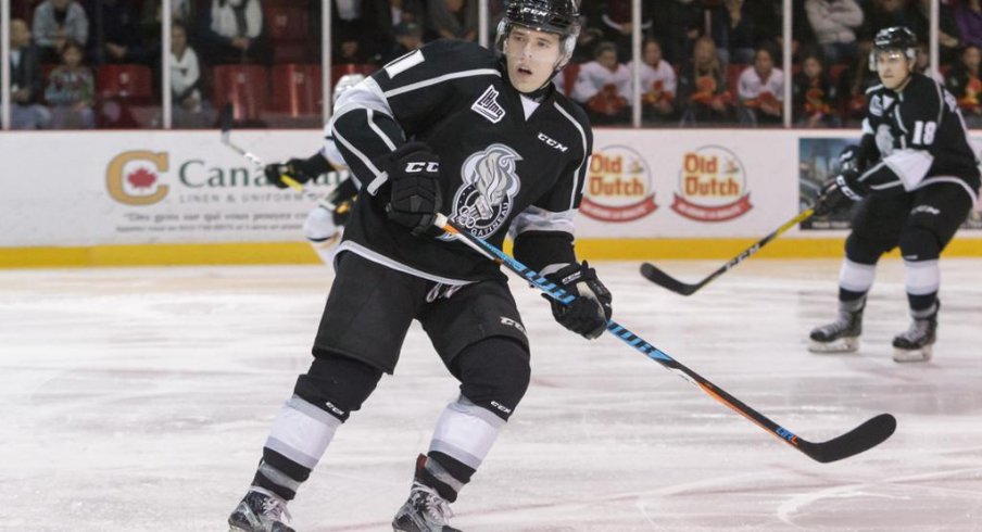 Vitaly Abramov of Gatineau Olympiques waits for the puck 