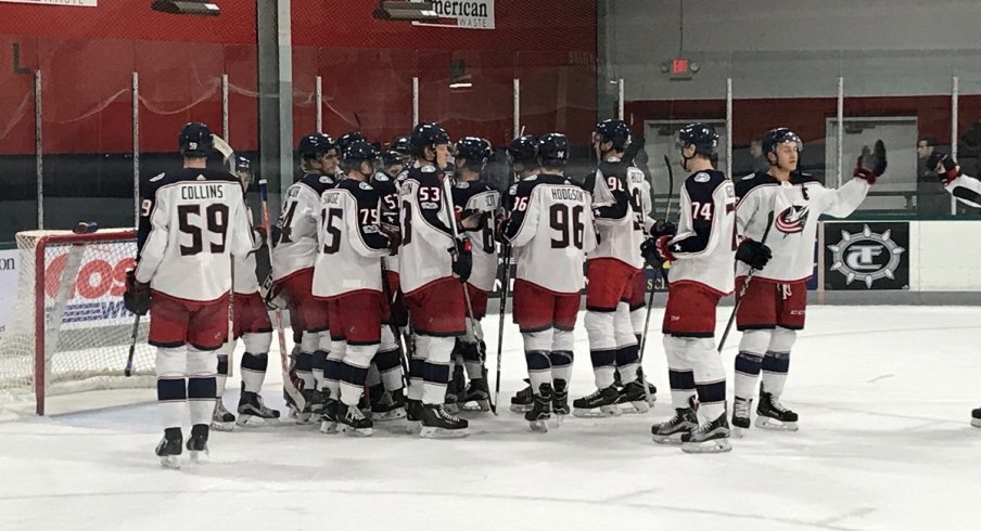 Columbus celebrates the Minnesota win