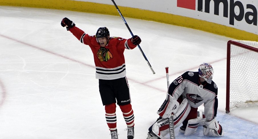 Richard Panik celebrates a goal