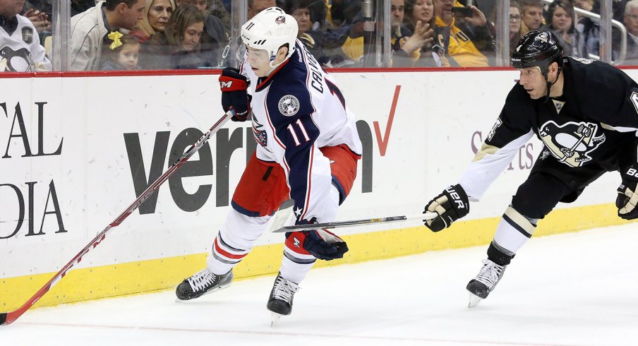 Matt Calvert skates against the Pittsburgh Penguins on Friday, November 13, 2015.