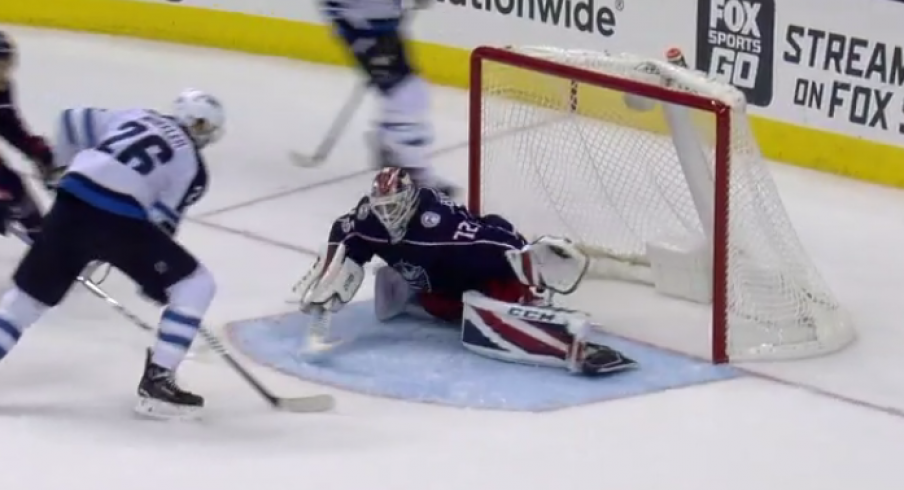 Sergei Bobrovsky makes an incredible save 