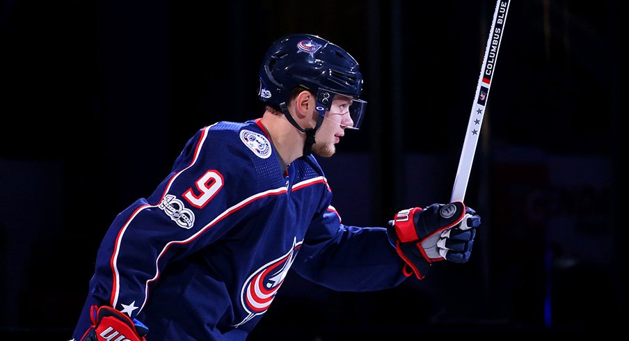 Artemi Panarin recognized as one of the game's three stars following a win.