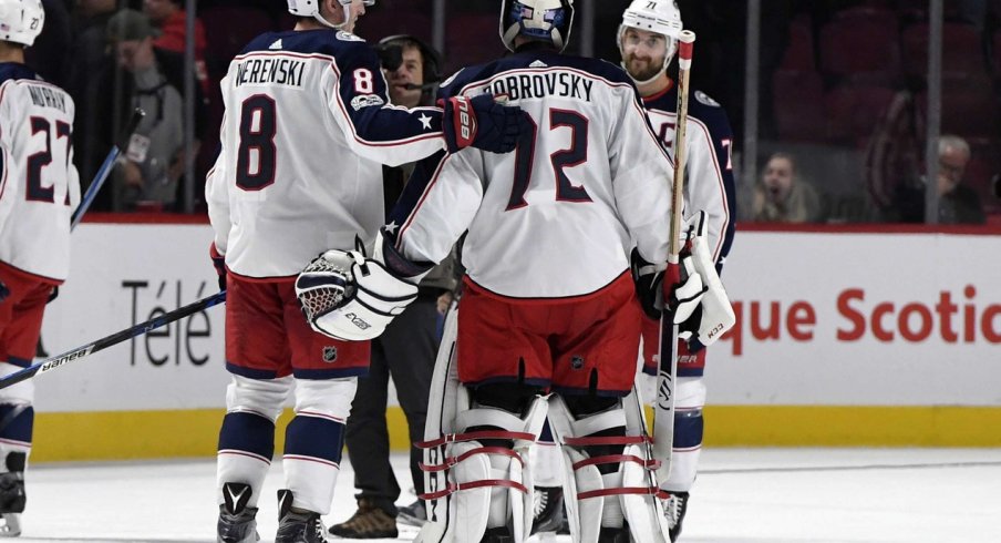 Zach Werenski and Sergei Bobrovsky