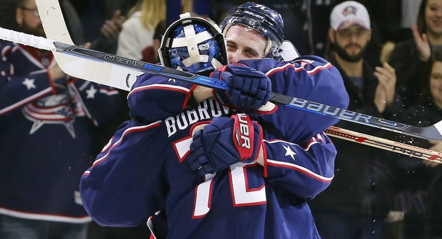 Sergei Bobrovsky and Nick Foligno