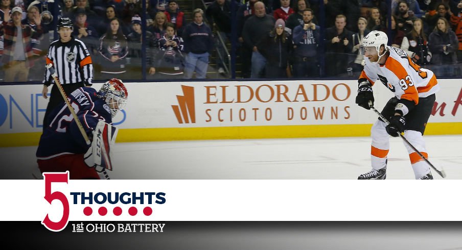 five thoughts blue jackets beat flyers head into break on high flyers trade bobrovsky