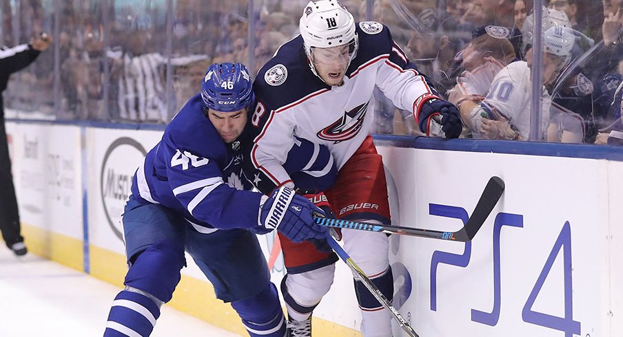 The Blue Jackets lost to the Toronto Maple Leafs, despite having dozens of shots. 