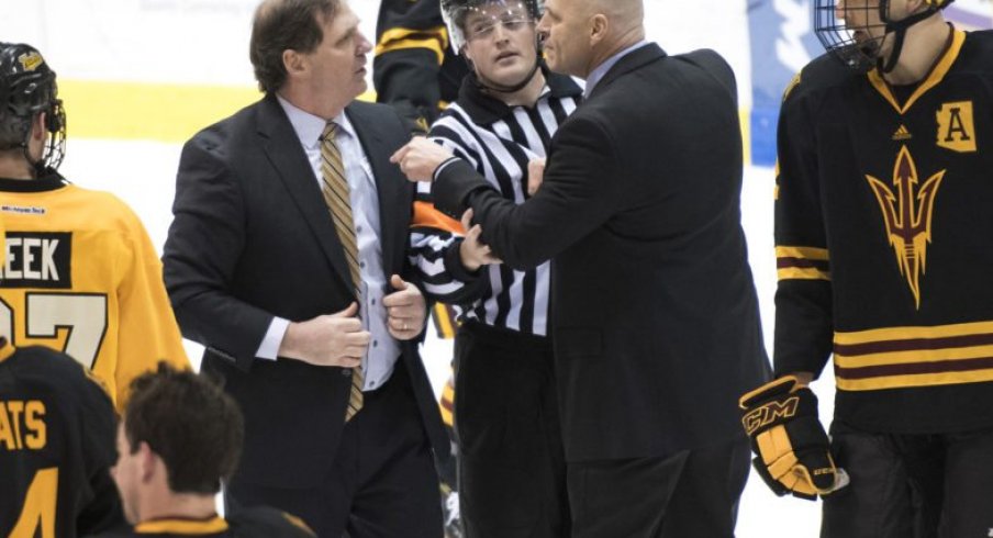 Michigan Tech and Arizona State coaches got into a skirmish during the handshake line post-game