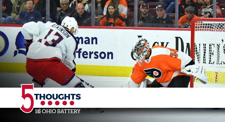 Cam Atkinson led the Flyers' offense with a hat trick.