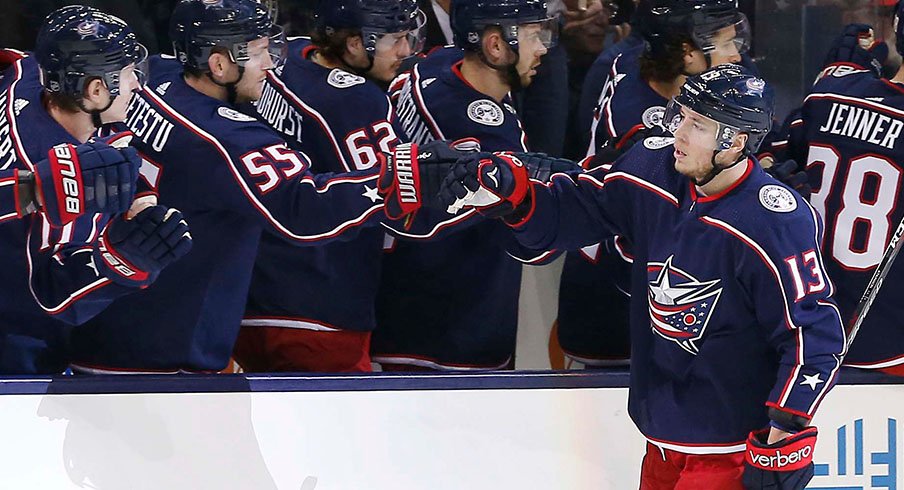 Cam Atkinson had two goals in the Blue Jackets' come-from-behind win over the Detroit Red Wings