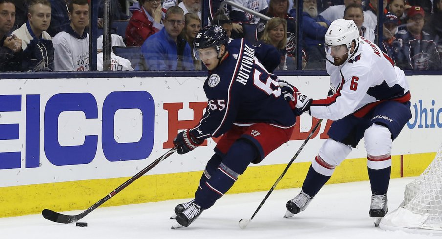 Blue Jackets defenseman Markus Nutivaara